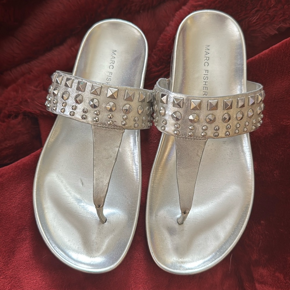 Marc Fisher silver sandals